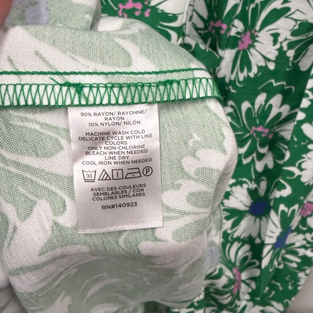 NWT Loft Green Floral Button Front Long Sleeve Dress with Pockets 6P new - Picture 6 of 7